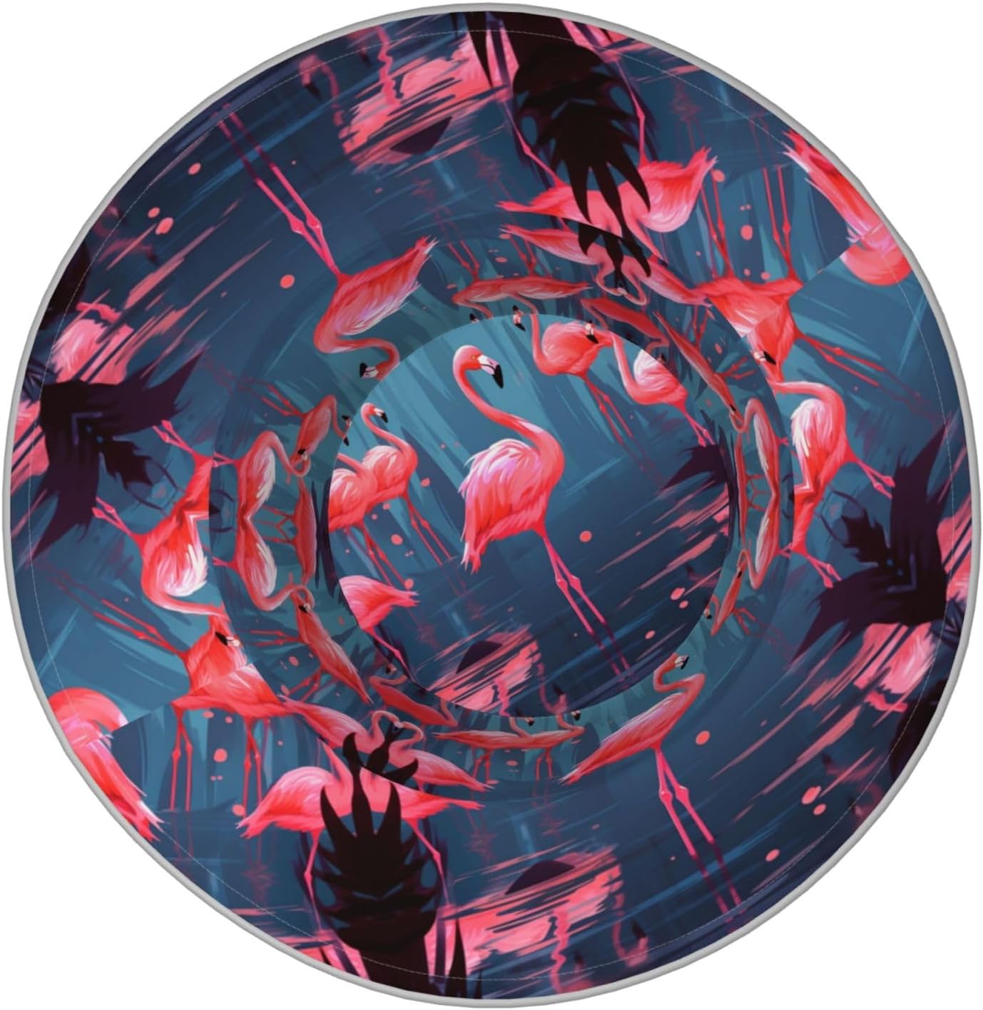 (Lovely Flamingos) Reflective Reversible Bucket Hat Foldable Breathable Stylish Two-Way Wear for Outdoor Travel Daily Activities Black