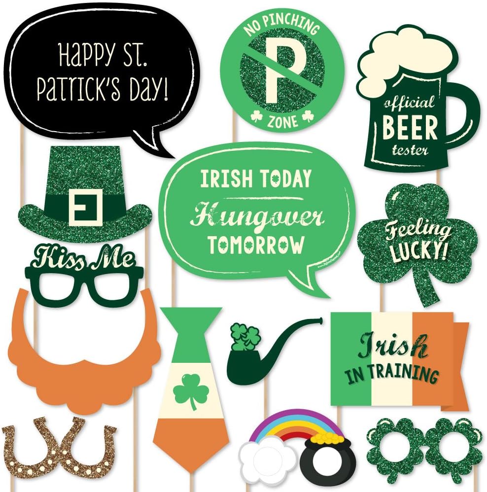 Saint Patty's Day Photo Booth Props Kit - 20 Count