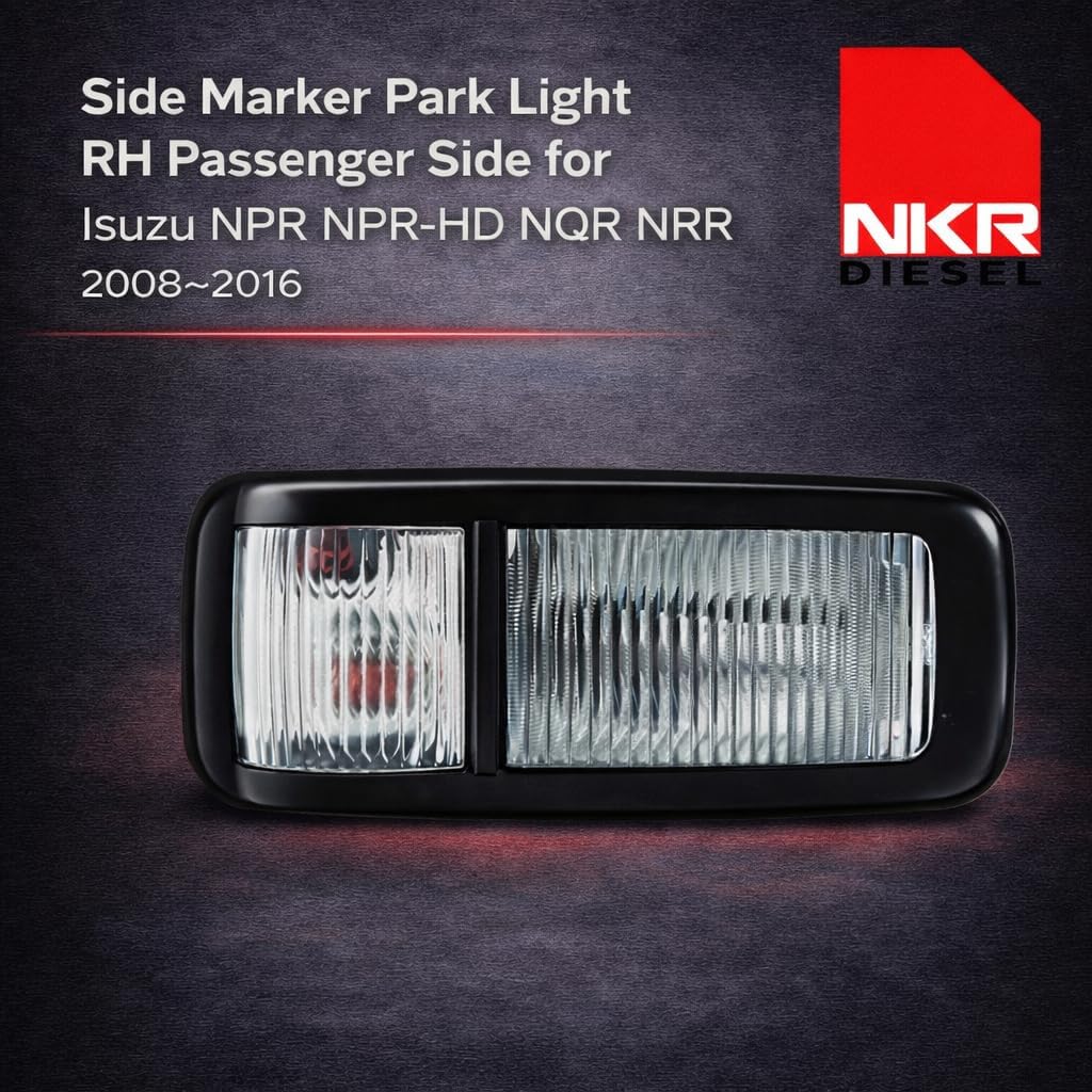 Truck Side Marker Park Light | RH Passenger Side Marker Lamp | for Isuzu NPR, NQR, NPR-HD, NRR | 2008–2016