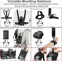 Vista 4 de PellKing Kit de accesorios para Insta360 X5, incluye funda de transporte con cinturón, trípode para selfie stick de 53.1 in, abrazadera de manillar