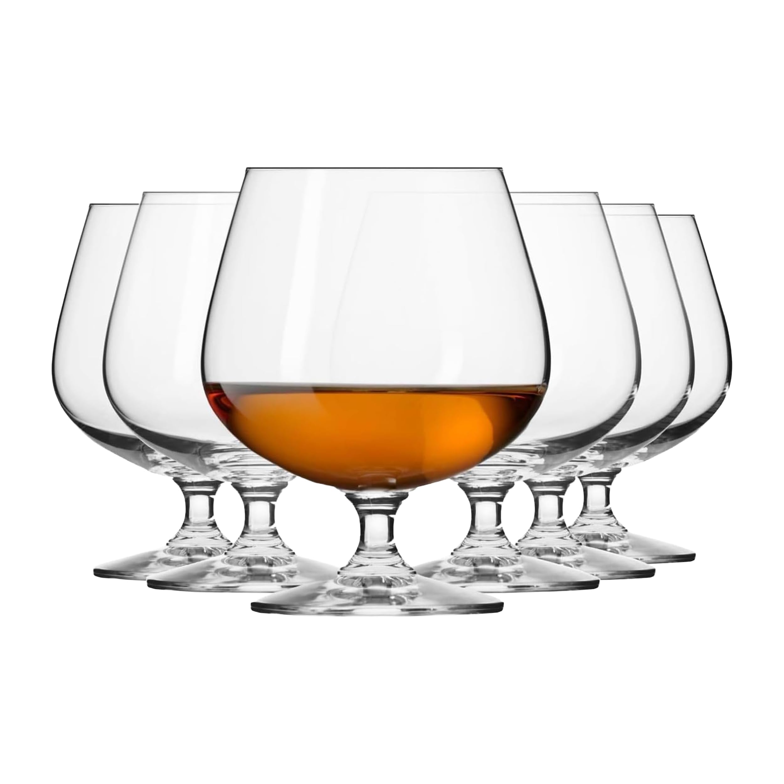 Krosno Brandy - Juego de 6 vasos de coñac, colección Balance, ideales para beber alcohol, vidrio sin plomo, apto para lavavajillas, fabricado en Europa