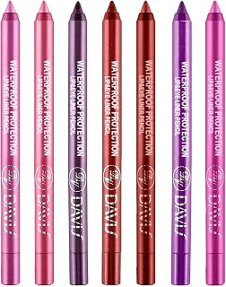 7 Colorful Eyeliner Pen Set, Eye Shadow Pencil, Pearl Eyeliner Kit Metallic Glitter Colored Eye liner for Women Eye&Lip Liner Professional Waterproof Eye Makeup (7PCS C)