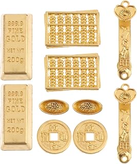 HEMOTON Vaso de Flores 10pcs Mini Lingote de Ouro Barra de Ouro Moeda de Cobre Mini Ornamento para Decoração (Ouro Rosa)