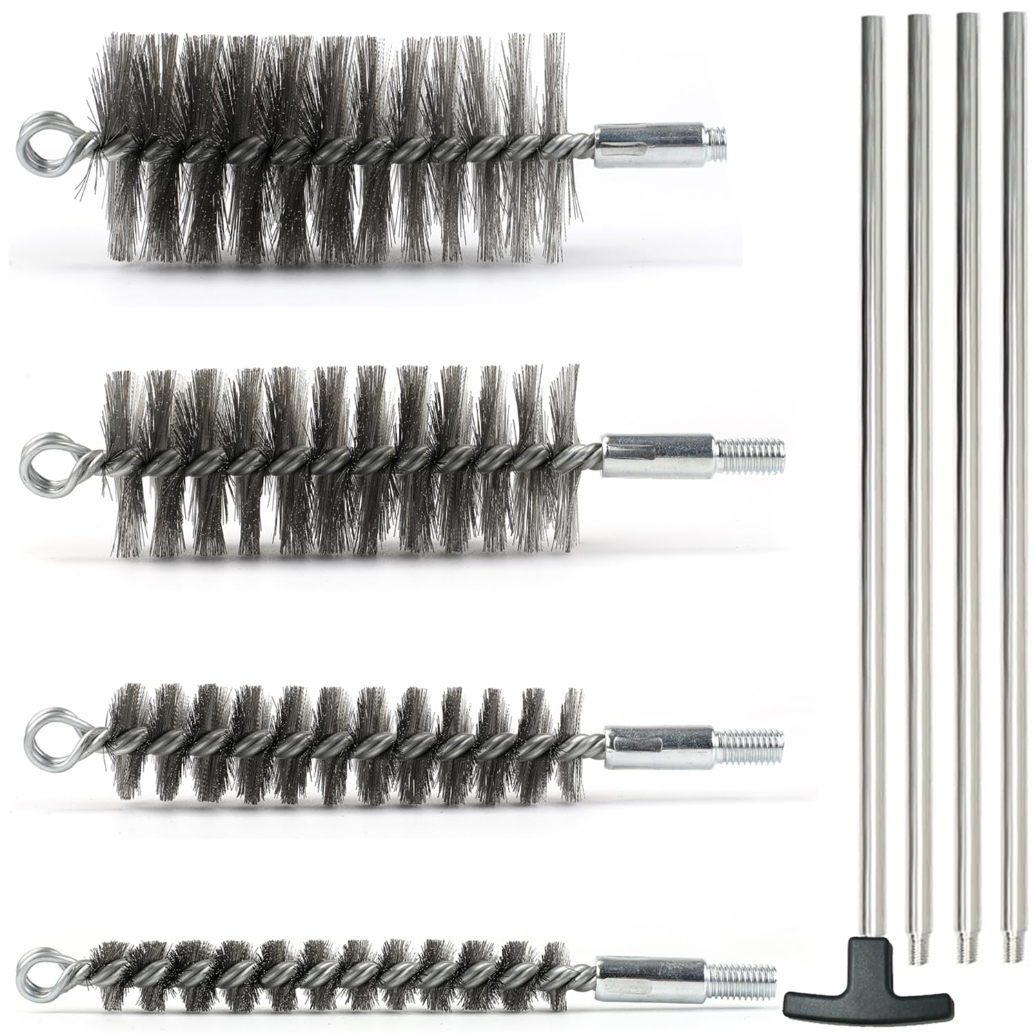 Pipe Cleaning Brush Set - 50" Drill Powered -1