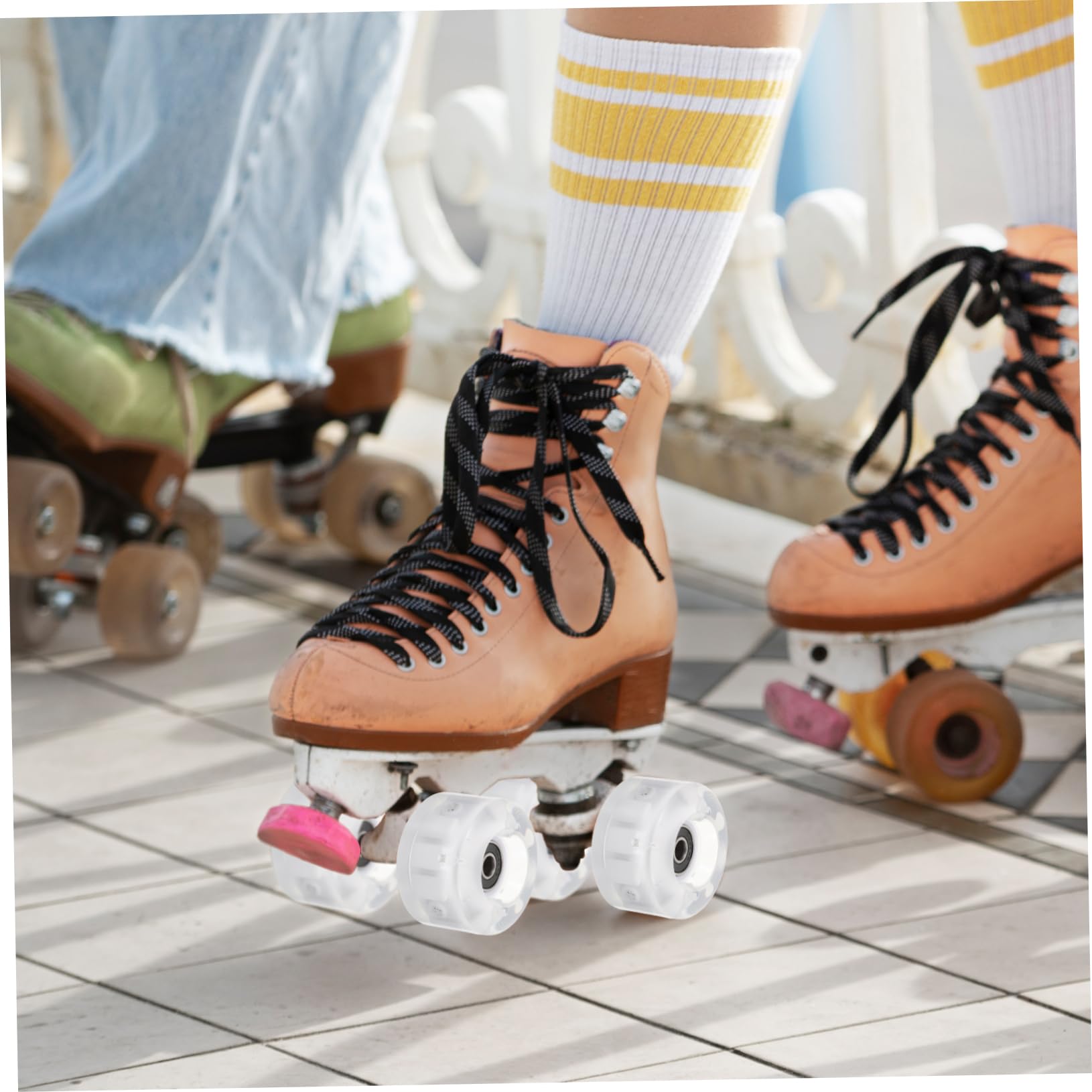 Ruedas Luminosas para Patines Pu, Juego de 1 Set para Patines