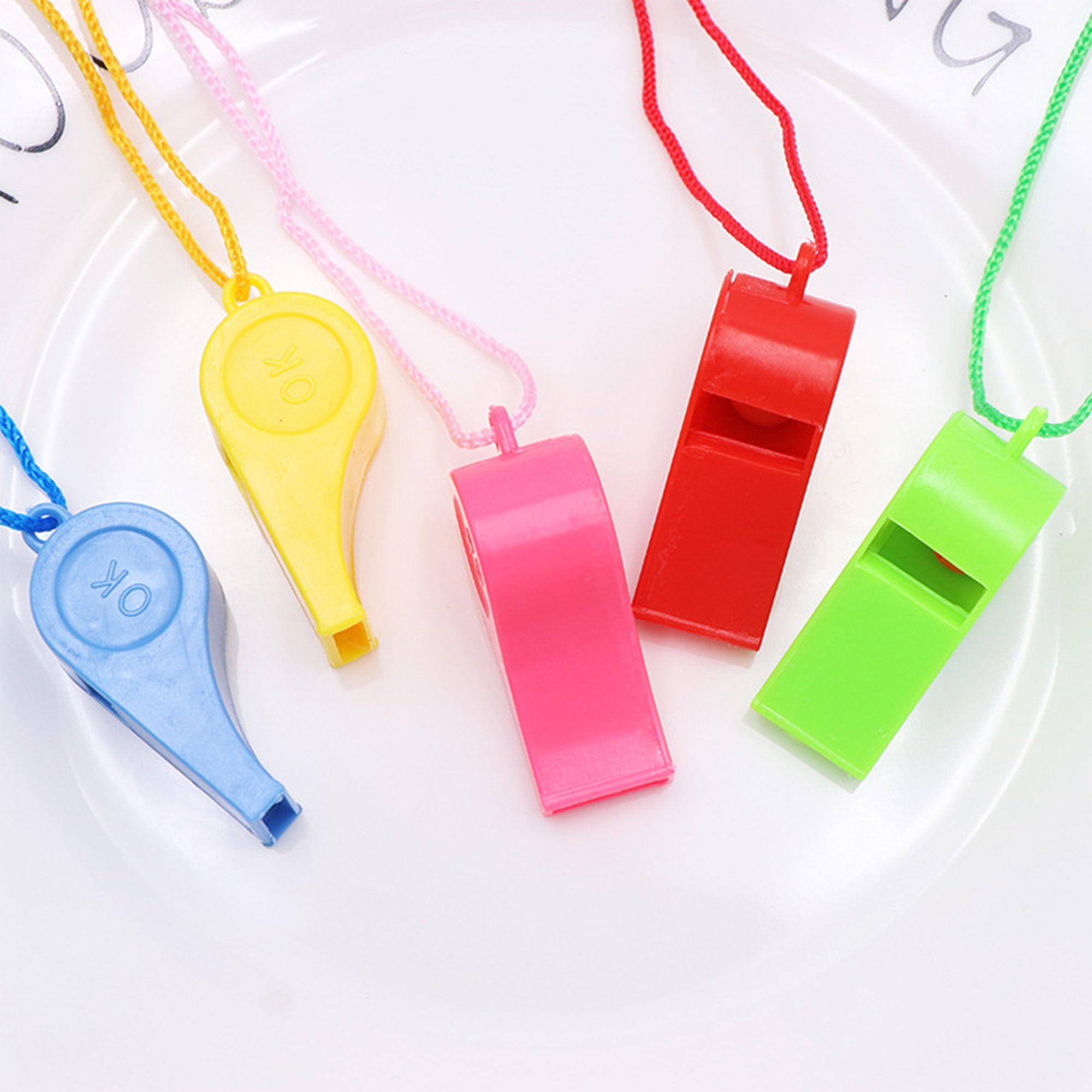 Fischietto Con Cordino – 10 Pezzi In 5 Colori Per Sport, Arbitri, Addestramento Cani E Feste