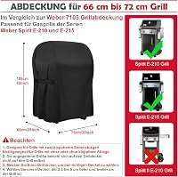 Időjárásálló Grillhuzat Weber 210 Gázgrillekhez - Vízálló Oxford Anyag, Fekete, 76x66x109 cm, Hosszabbított Élettartam 2