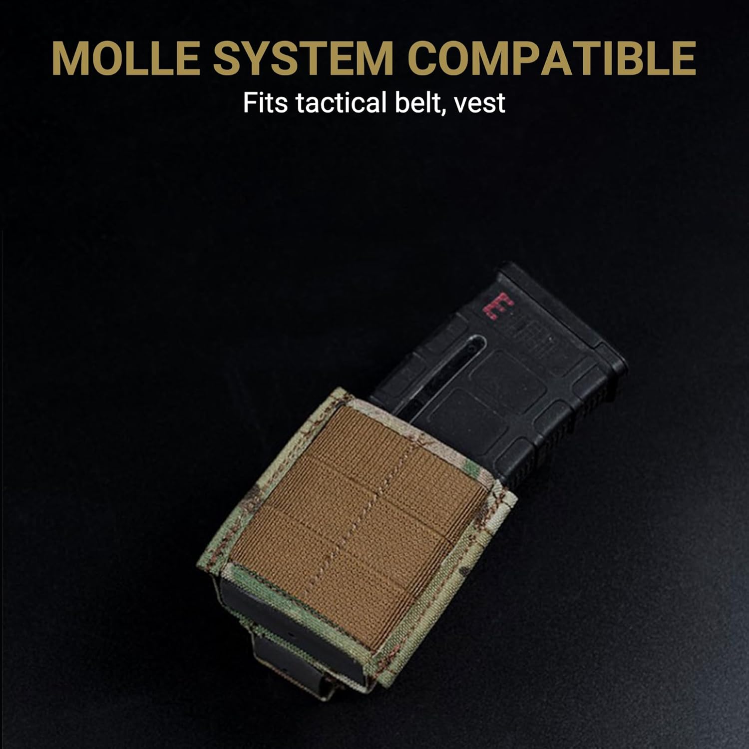 UniPro MG-F-07-CP 9MM & 5.56 Stack Mag Pouch – Tactical Nylon Magazine Holder, MOLLE Compatible, Compact & Durable (3.54" x 2.56" x 4.13") - Image 4