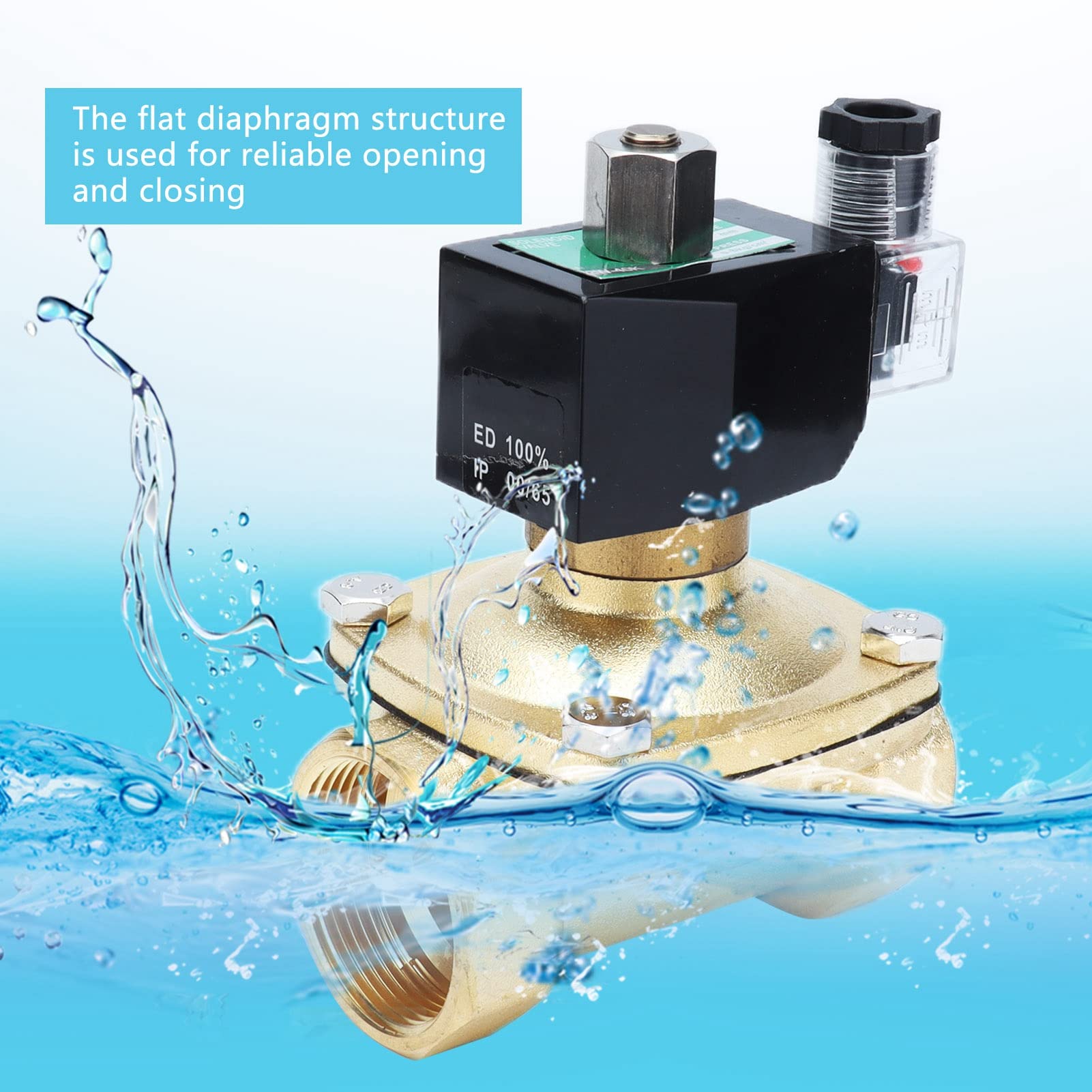 ZAWÓR SOLENOIDNY MOSIĄŻOWY ZWYKŁADNIE OTWARTY ZAWÓR ELEKTRYCZNY SOLENOID DO URZĄDZENIA AUTOMATYZACJI MECHANICZNEJ (CA 220 V.)