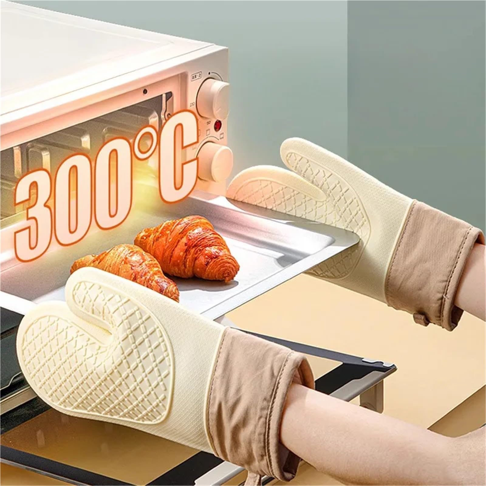 Gants de Cuisine résistants à la Chaleur, en Silicone Isolant, compatibles Micro-Ondes et Multicolores