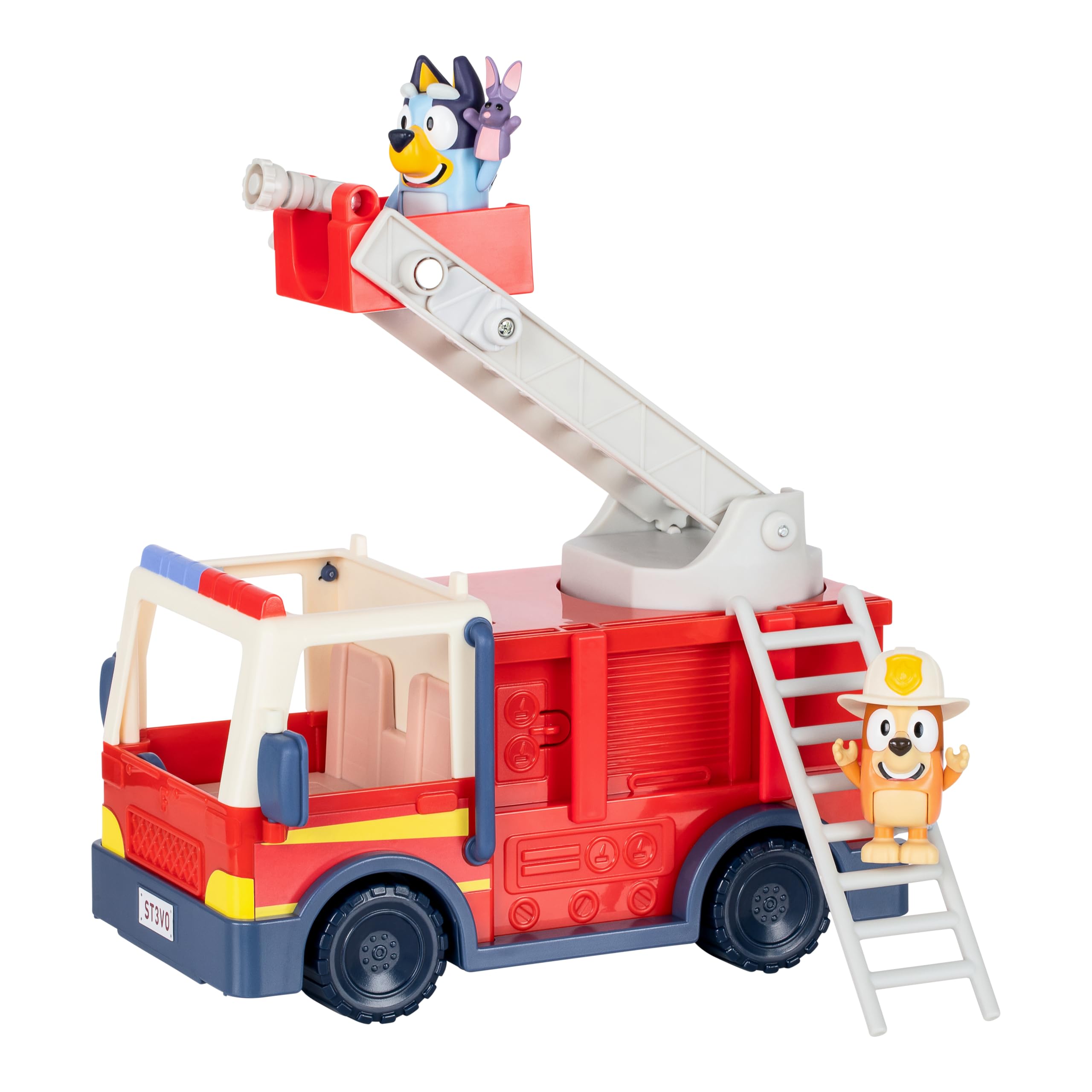 BlueY Camion de Pompier Camion de Pompiers avec Figurines de, de Bingo en pompière et de Bob Bilby . Dresse l’échelle, pivote-la et déroule la Lance . - 4