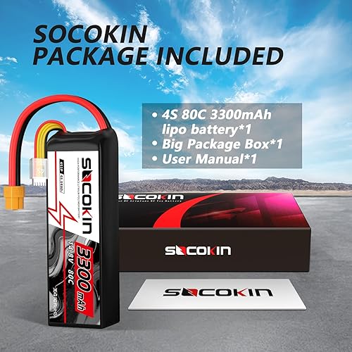 Miniatura 6 de Batería Lipo de 14.8V 4S 3300mAh 80C con conector XT60 Estuche suave para RC Avión RC Helicóptero RC Car RC Truck RC Boat UAV Drone FPV