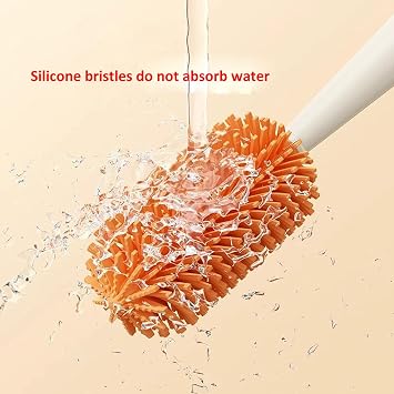 4-in-1 Water Bottle Cleaner Brush Long Handle Cleaning Brush(Orange)