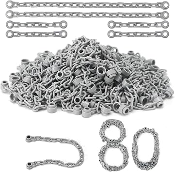 40x 5-Links and 40x 21-Links Chain Bulk Bricks Pack Light Gray Classic Toy String Set for 30104 Parts and Pieces Building Blocks Kids