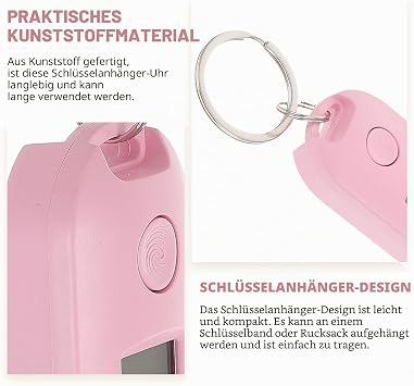 Accessories Key Fob Pocket Watch Key Fob Digital Watch Plastic Hanging Watch Pendant for Electronic Portable Watch Pink Gifts for Women
