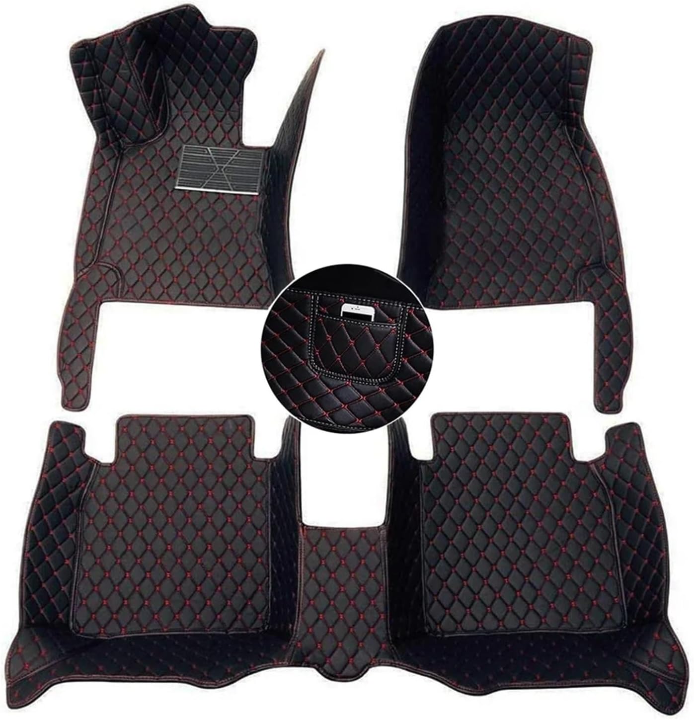 For Mini For Cooper R56 2004-2013 Custom Car Floor Mats Auto Carpets Foot Coche Floor Liners Car Carpet(Black red)