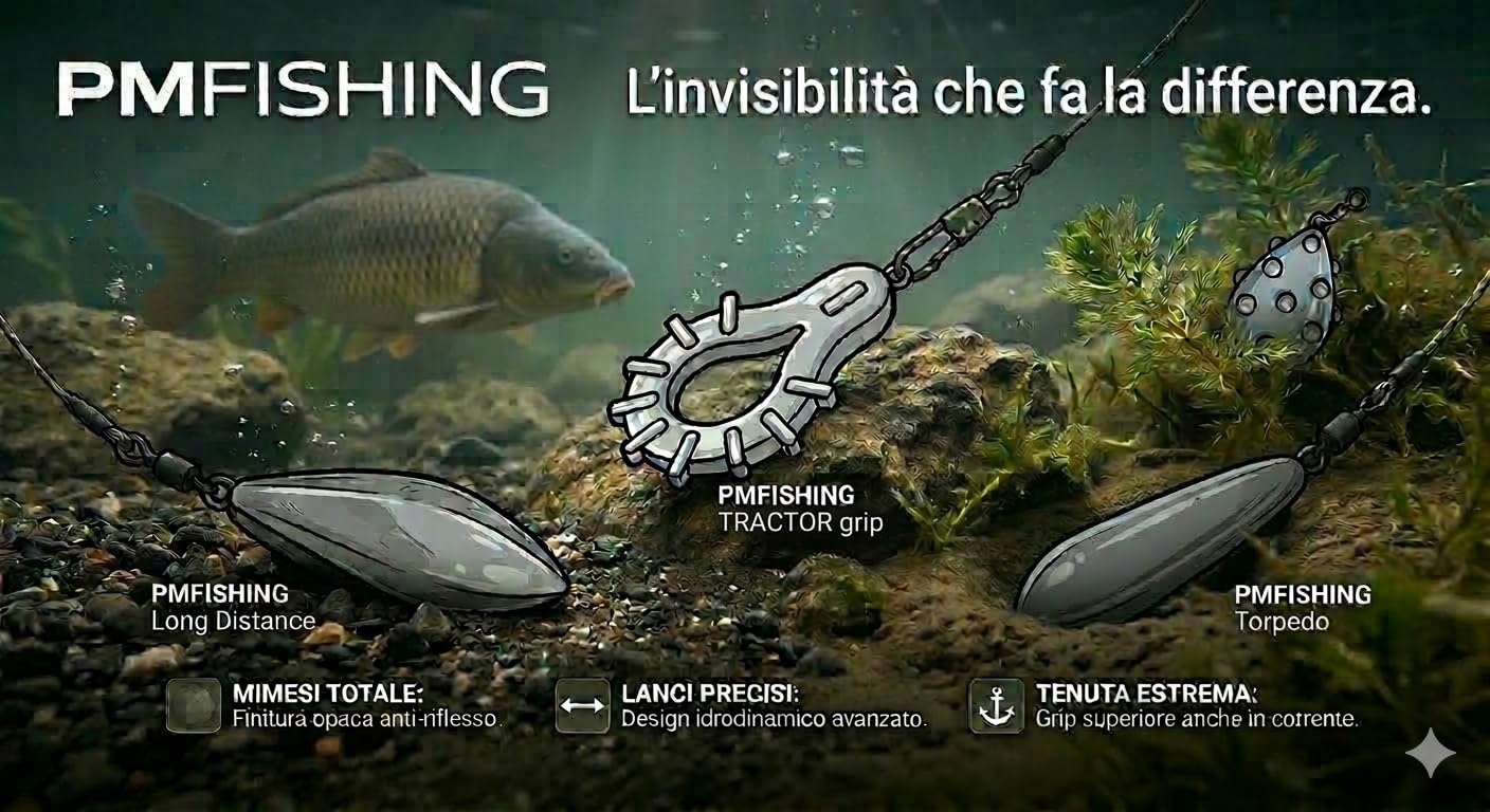 Kit 6 Piombi da Pesca CUBO in Line Pear Square Piombo Carp Carpa Pesca a Fondo Lago Fiume PM Fishing Bombette PVA in linea 55-120 gr Carpfishing