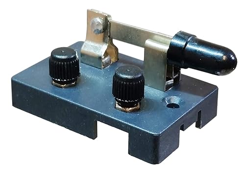 4-91201 Interruptor de cuchillo, tiro único de un solo polo (SPST), poste de encuadernación tipo tornillo, negro