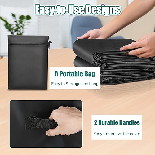 Miniatura 6 de GARPROVM Juego de fundas para muebles de patio al aire libre, impermeables, extra grandes, rectangulares, con 4 hebillas resistentes al viento, sin