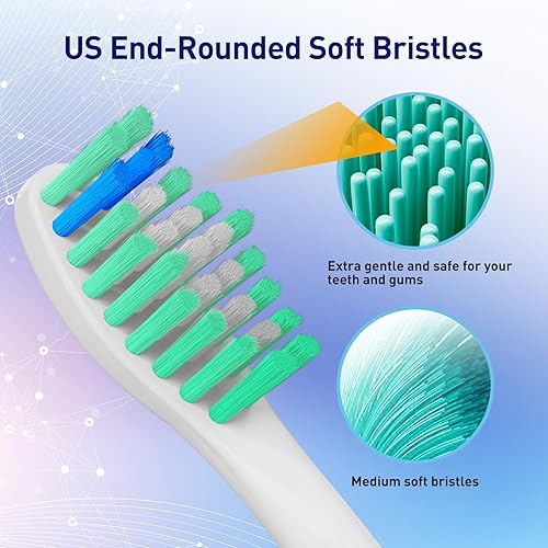 Miniatura 9 de Cabezales de cepillo de repuesto compatibles con Philips Sonicare HX7022 HX7023 Essence E-Series Cepillo de dientes eléctrico  Cabezales de repuesto