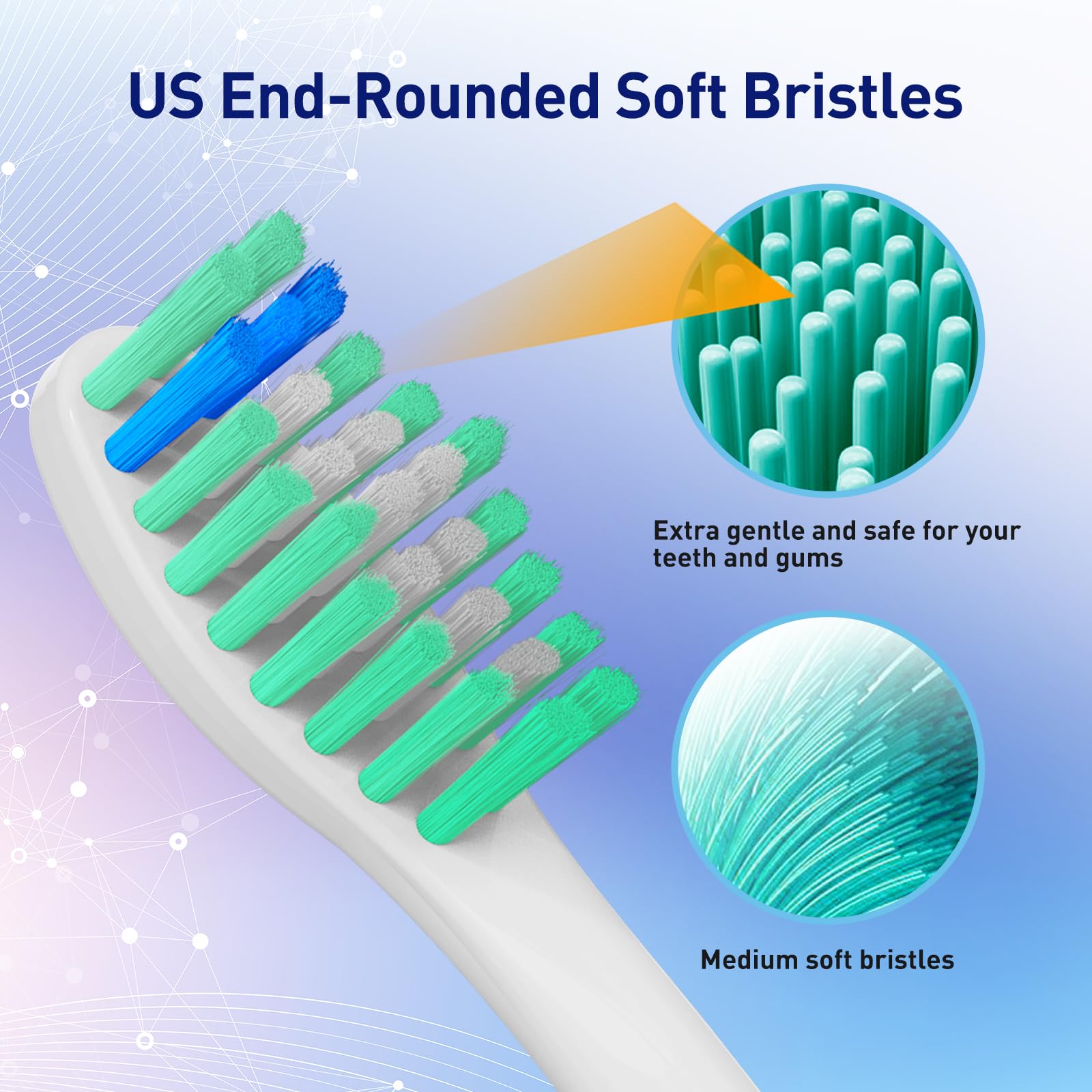 Cabezales de repuesto para cepillo de dientes Philips Sonicare E-Series HX7022/66 HX7023/30, se adapta a Essence, Elite, Advance, CleanCare y otros modelos de cepillo de dientes eléctrico Sonic Care