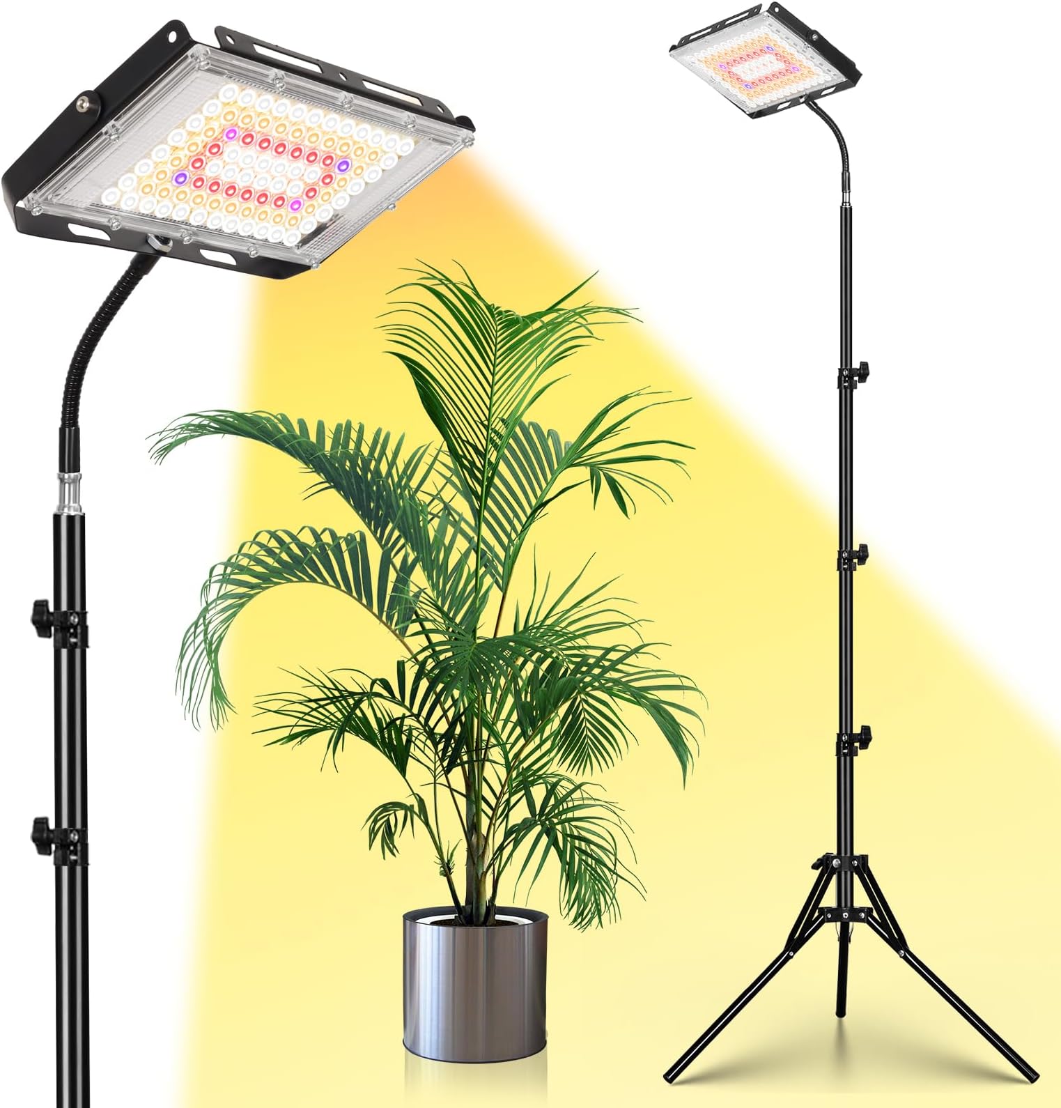 LBW Stand Grow Lights for Indoor Plants, Full Spectrum 96 LEDs Plant Grow Light, Upgraded Floor Grow Lamp with Adjustable Tripod Stand 21-68in, On/Off Switch,Ideal for Tall Large Houseplant Growing
