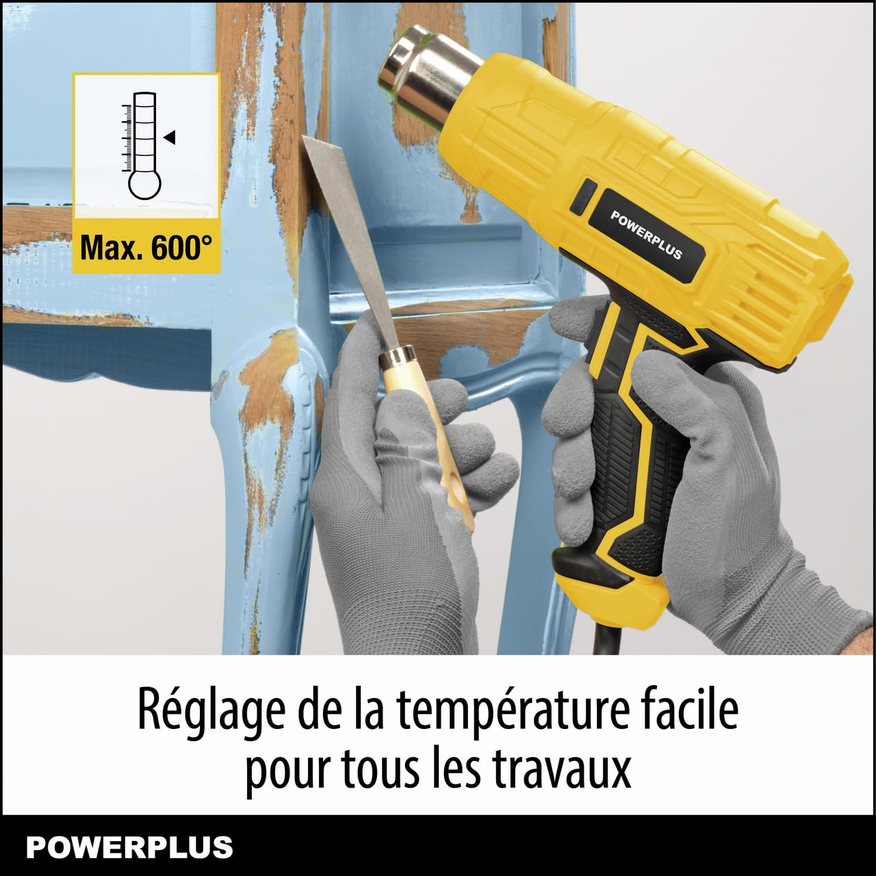 Powerplus Décapeur thermique POWX1015 - Décapeur thermique 2000W - 3 acc.