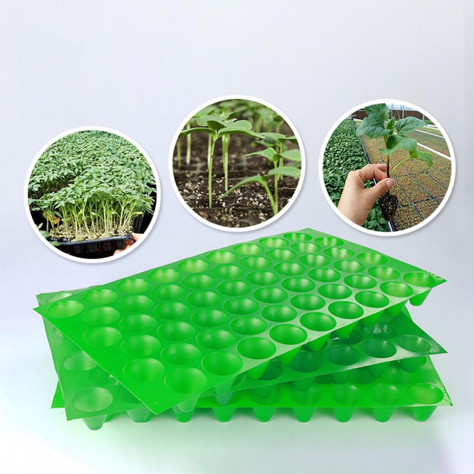 10 Piezas Bandejas para Semilleros Plantas Cultivo Reutilizable Propagación Orificios Pet Resistente Adecuado para Viveros Jardines Hogar Centros Come, 100 Hoyos