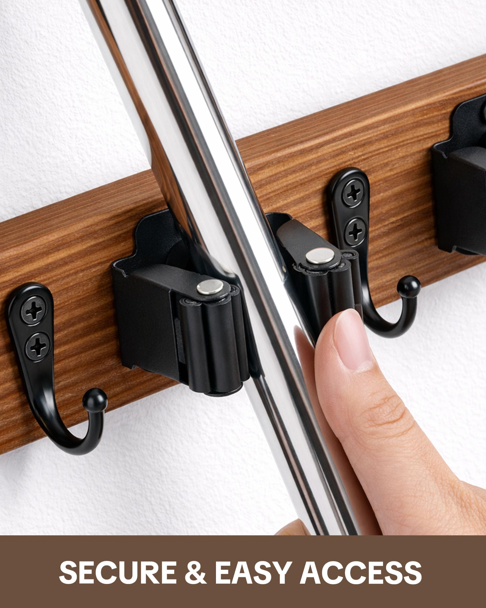 Broom & Mop Wall Mount - 2 Pack -2