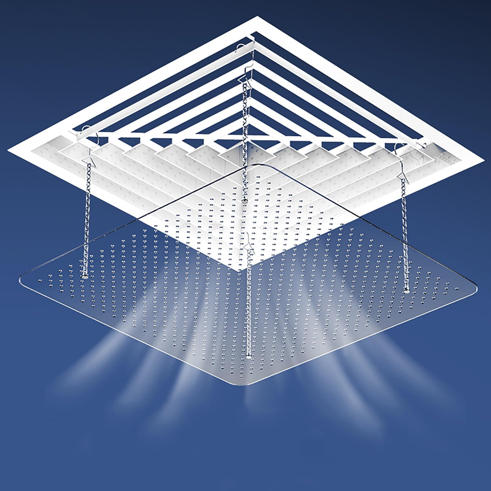 Deflettore Condizionatore per Bocchette Deflettore Aria Condizionata per Climatizzatori Centralizzati Deflettori per Condizionatori per Bocchette Quadrate a Soffitto(60x60cm/24x24in)