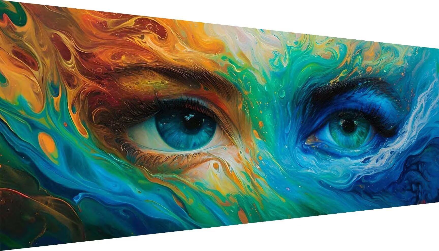 Kit Complet Broderie Diamant 5D Oeil Abstrait Grand Format 125x50cm Loisirs Créatifs - 8