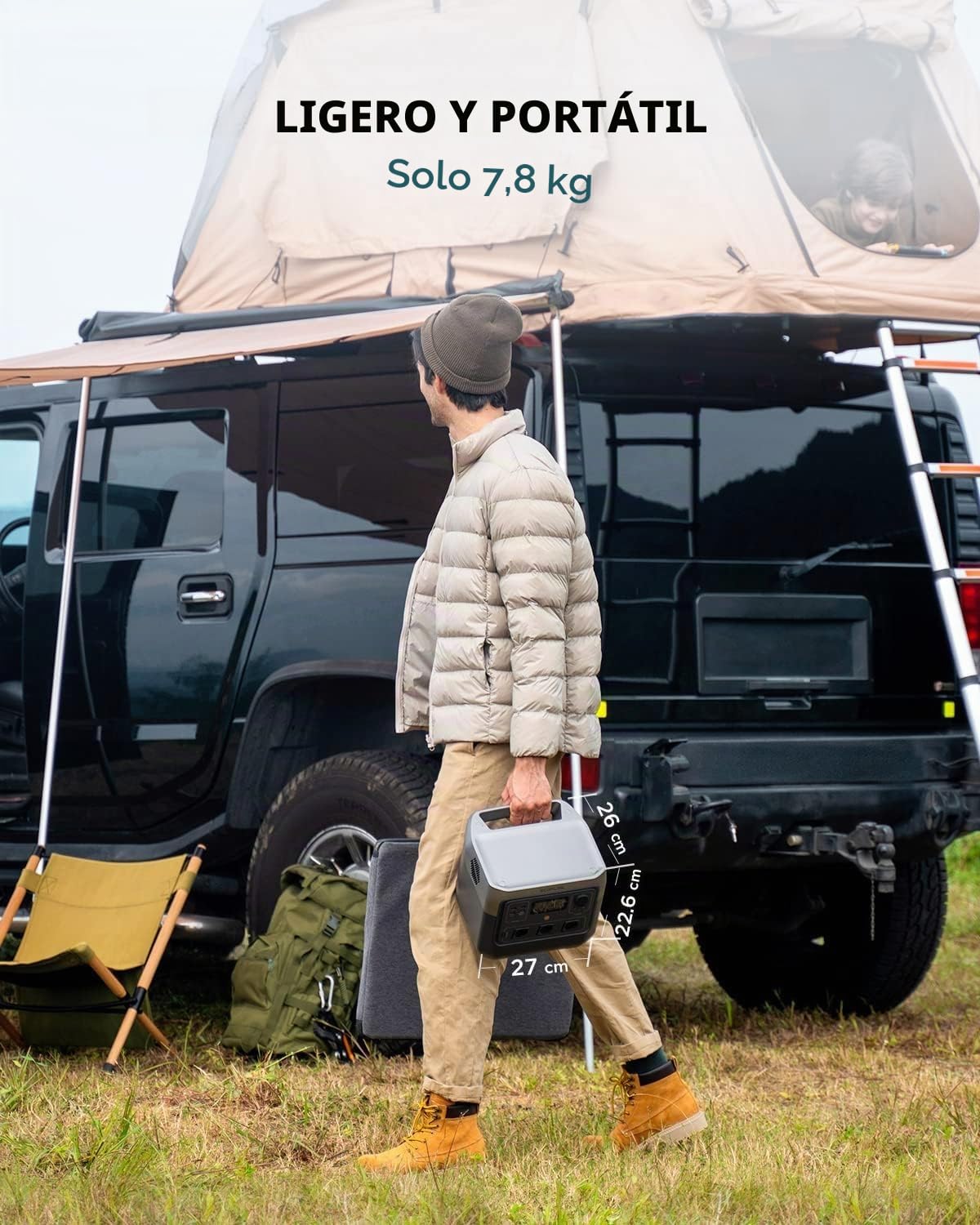 Estación de energía portátil ECOFLOW RIVER 2 Pro 768 Wh, Generador solar | Batería LiFeP04, carga rápida en 70 minutos, 3 tomas de CA de 800 W de potencia, para aire libre, camping, viaje, caravanas