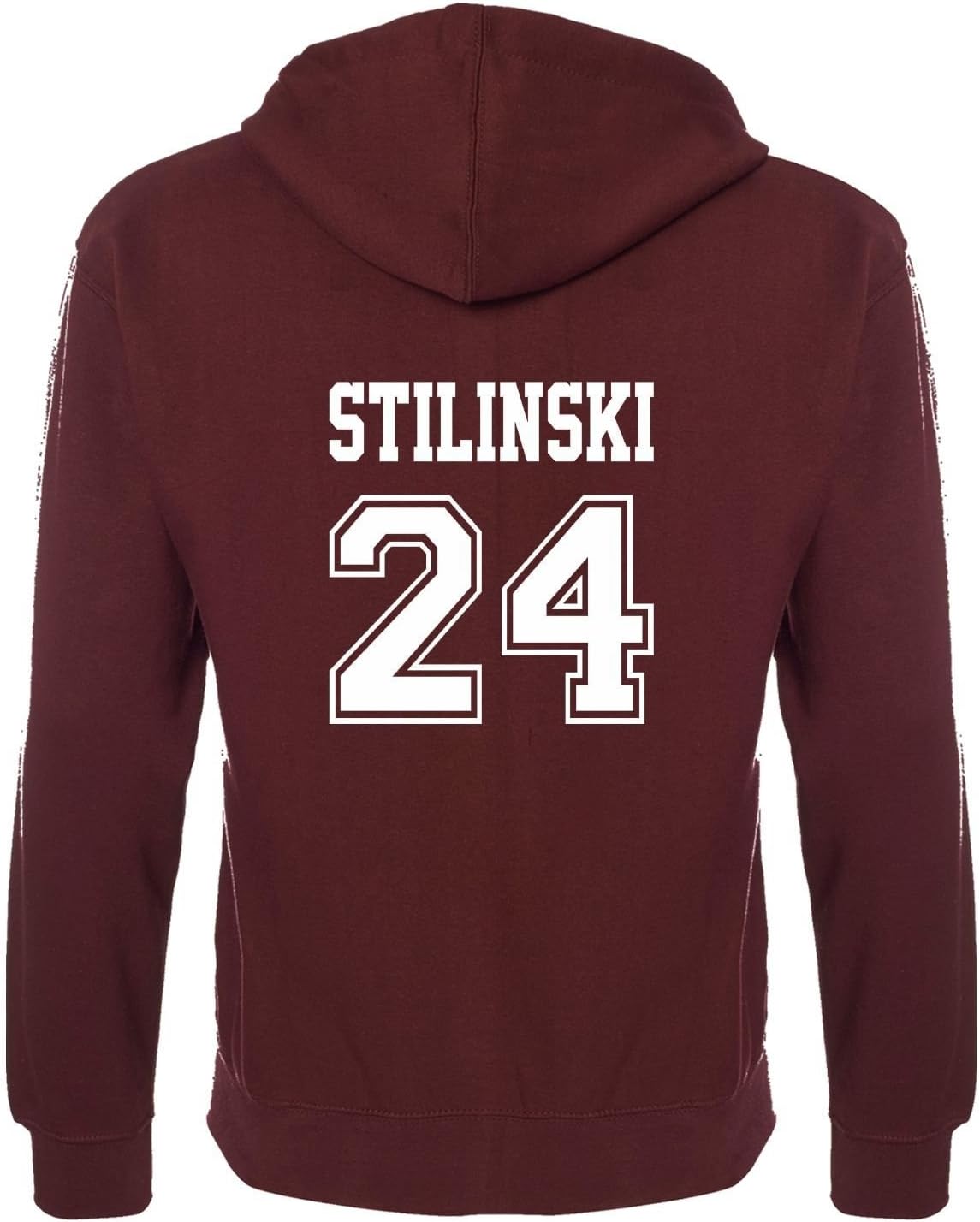 Beacon Hills Stilinski Lahey McCall Lacrosse Hoodie - Teen Wolf hooded Sweatshirt Sports Burgundy Colour (Large, Stilinski 24)
