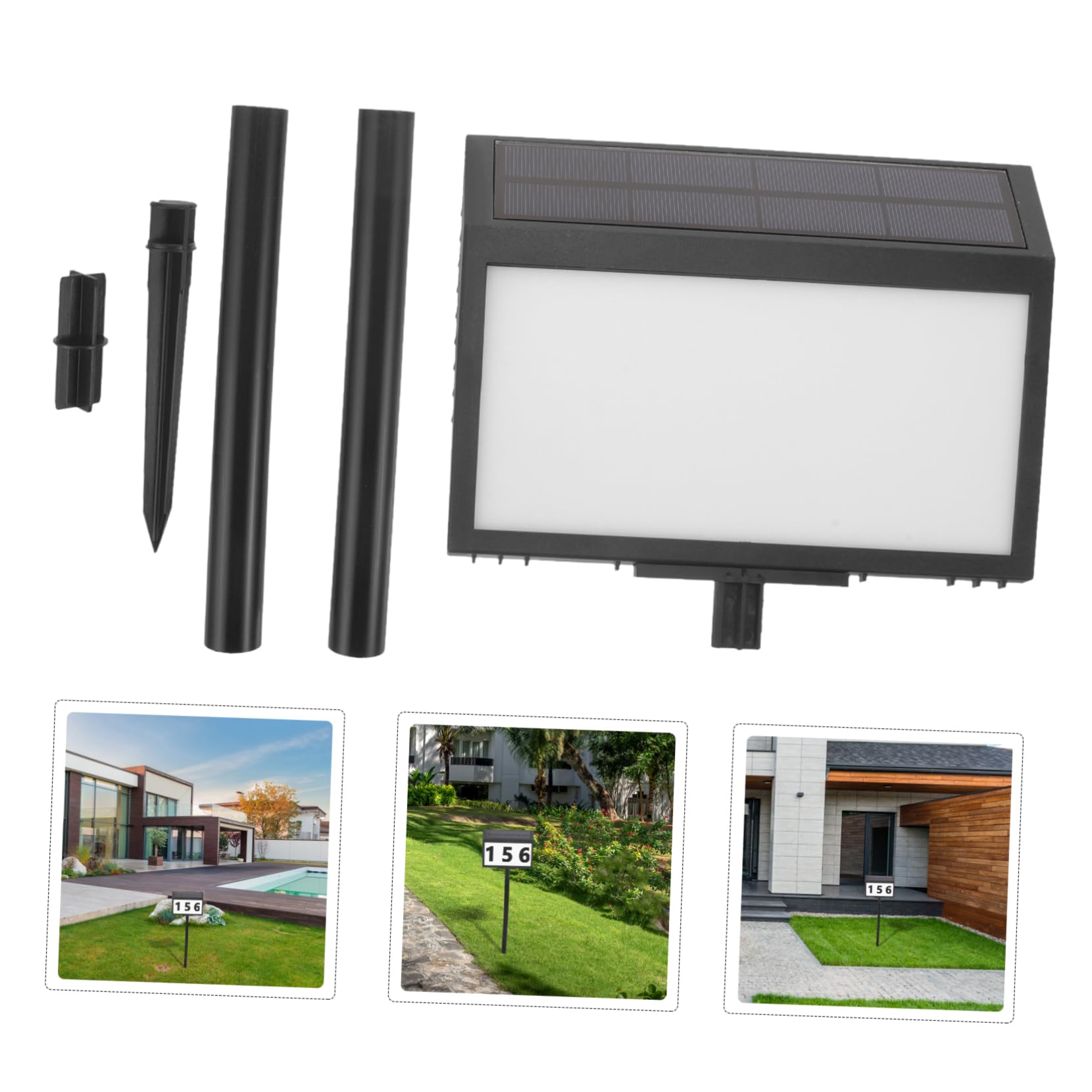 UKCOCO Hausnummernleuchte Kunststoffmaterial mit Klarem Digitalen Display Solar LED Vielseitige Montageoptionen Beleuchteten Hausnummern für Beleuchtete Hausnummern im Außenbereich