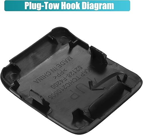 Miniatura 5 de uxcell Cubierta de gancho de remolque para parachoques delantero izquierdo sin pintar para Toyota CHR 2021-2022 Gancho de remolque para parachoques