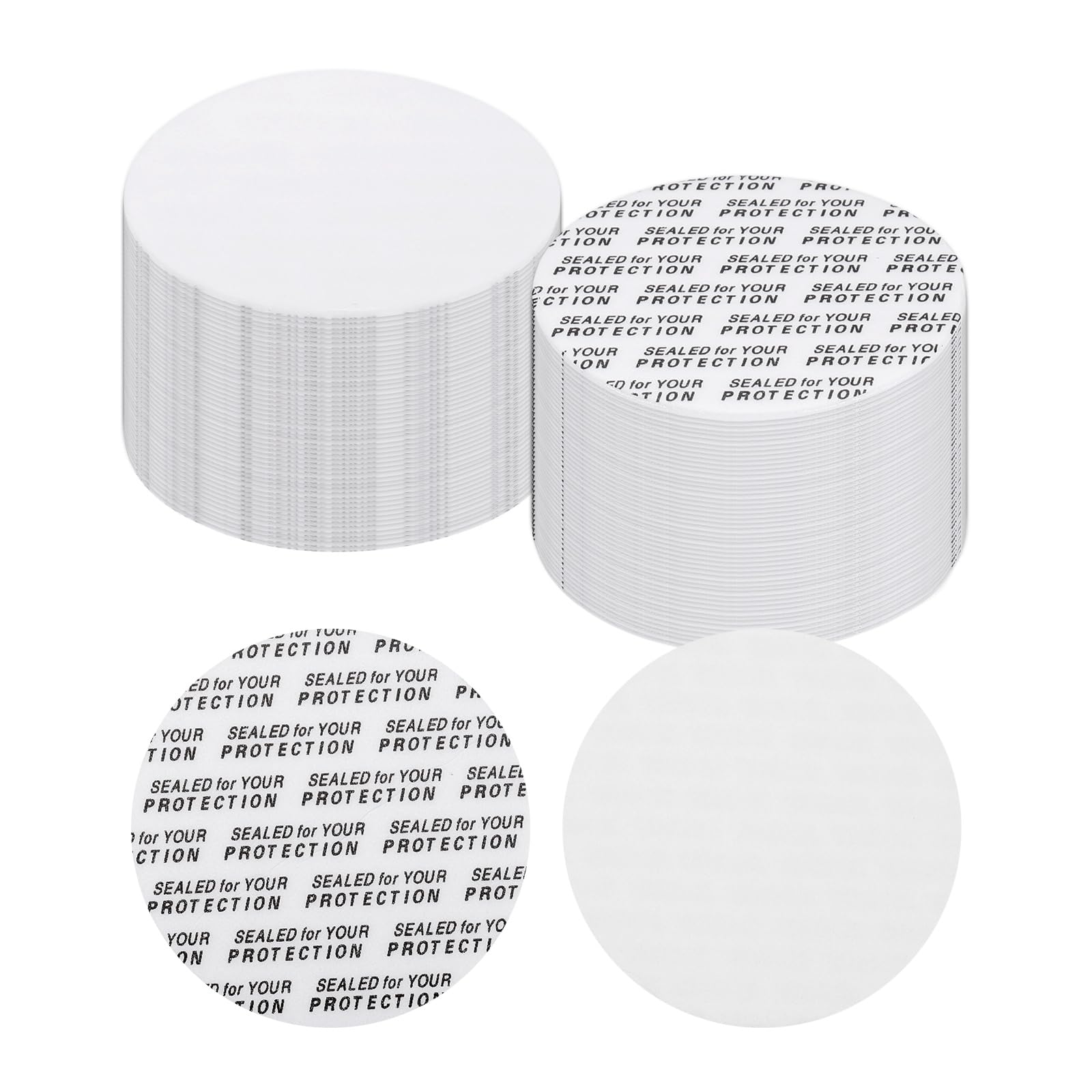 PATIKIL 49mm / 1.93" Foam Lid Liner, 100 Pcs Adhesive Round PS Pressure Sensitive Seals, Cap Liners Resistant Tamper for Plastic Glass Jar Bottle Cap Canning Vials Seals
