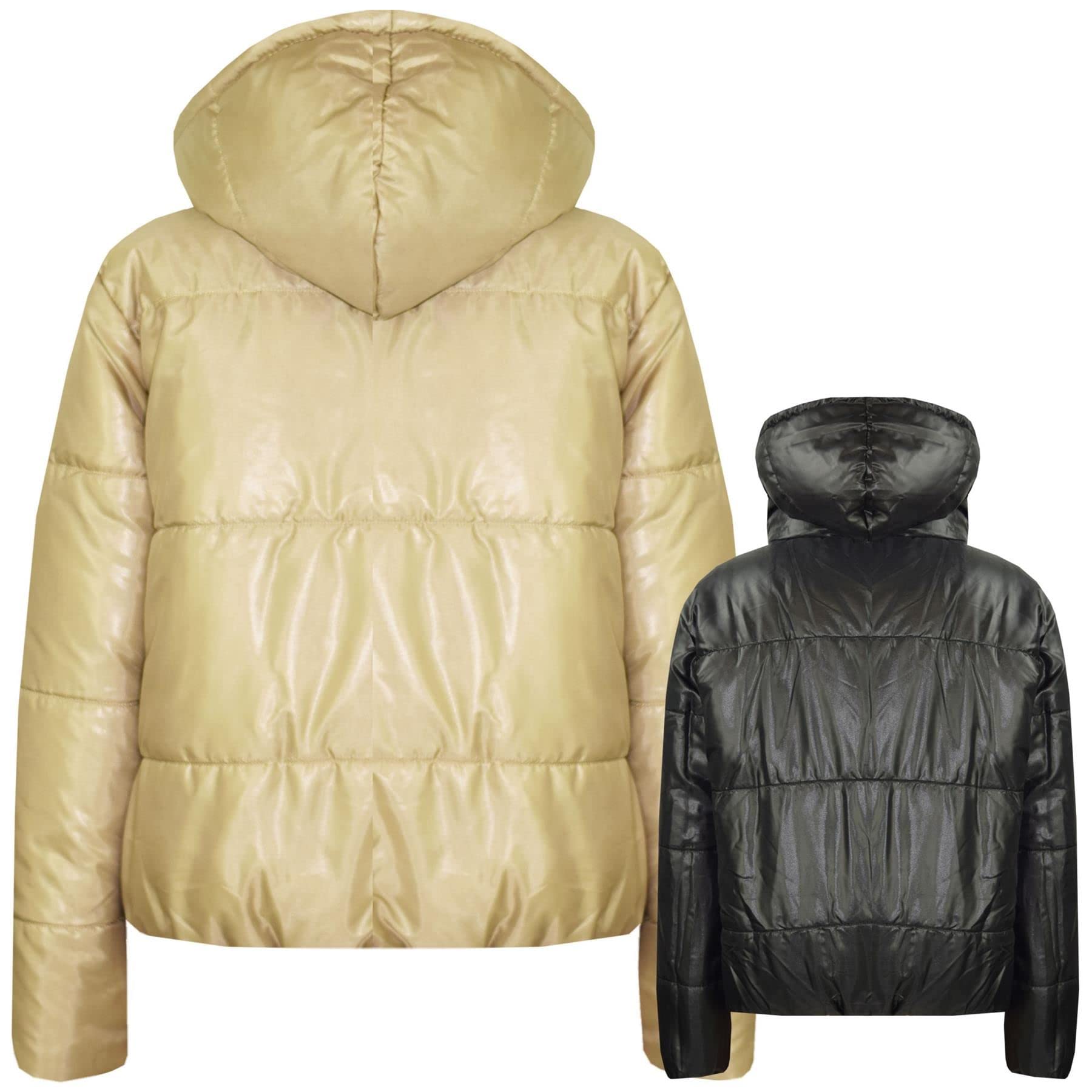 A2Z 4 Kids Dziewczyny Chłopcy Kurtka Dwustronna, Krótka, Z Kapturem, Wyściełana Podszewką Kurtki Puchowe - Reversible Jacket 492 Stone 5-6.