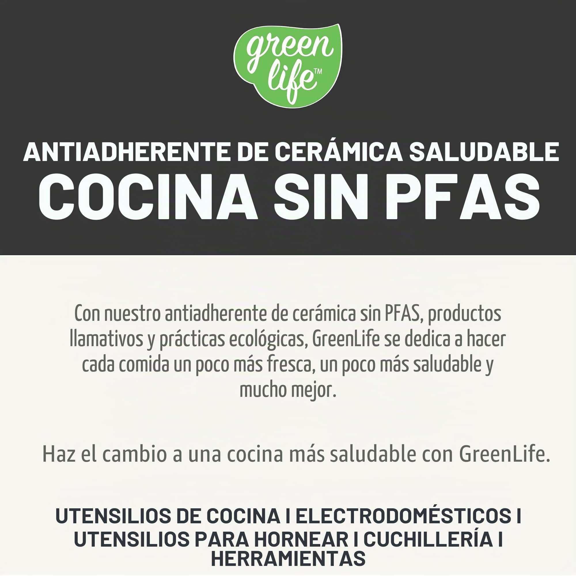 GreenLife Soft Grip Juego de 16 Ollas y Sartenes de Cerámica Antiadherente, Incluye Sartén, Cacerola y Cazo, Sin PFAS, Apto para Lavavajillas, Apto para Horno, Negro y Crema