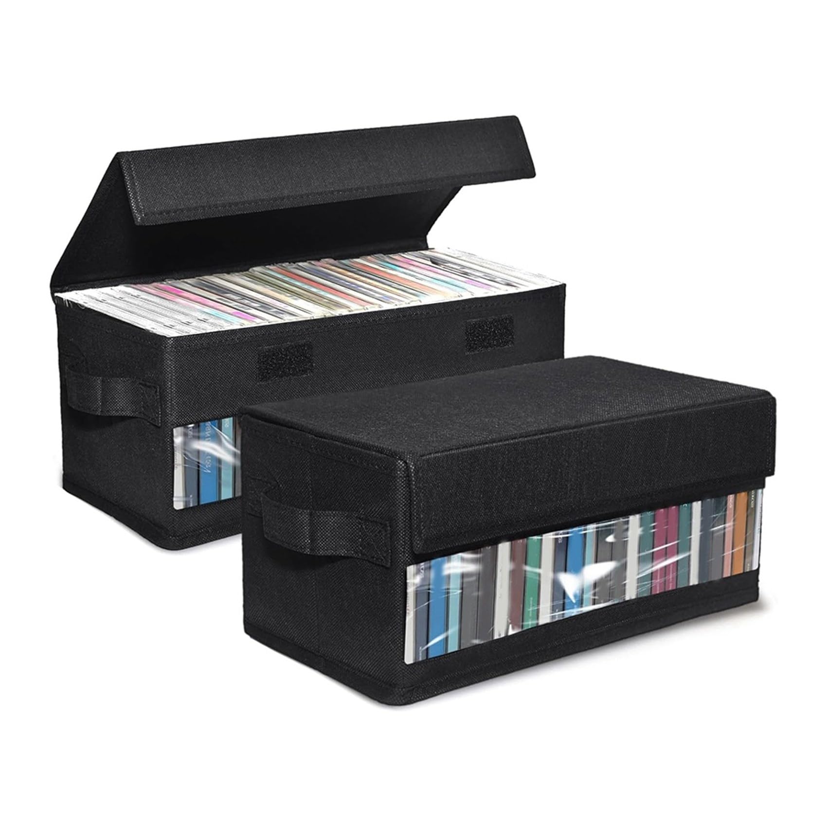 10er-Pack CD-Aufbewahrungsboxen, CD-Hüllen-Aufbewahrung, Behälter für 32 CDs in Vollen Jewel Cases, 60 CDs in Slim Cases