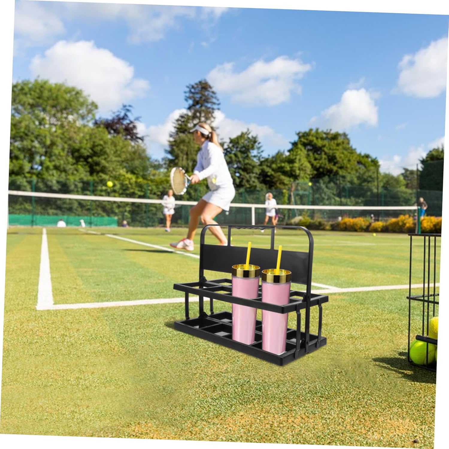 Ciieeo Portable 8-Hole Water Bottle Carrier Handle Foldable Plastic Drink Holder for Sports Teams and Outdoor Activities