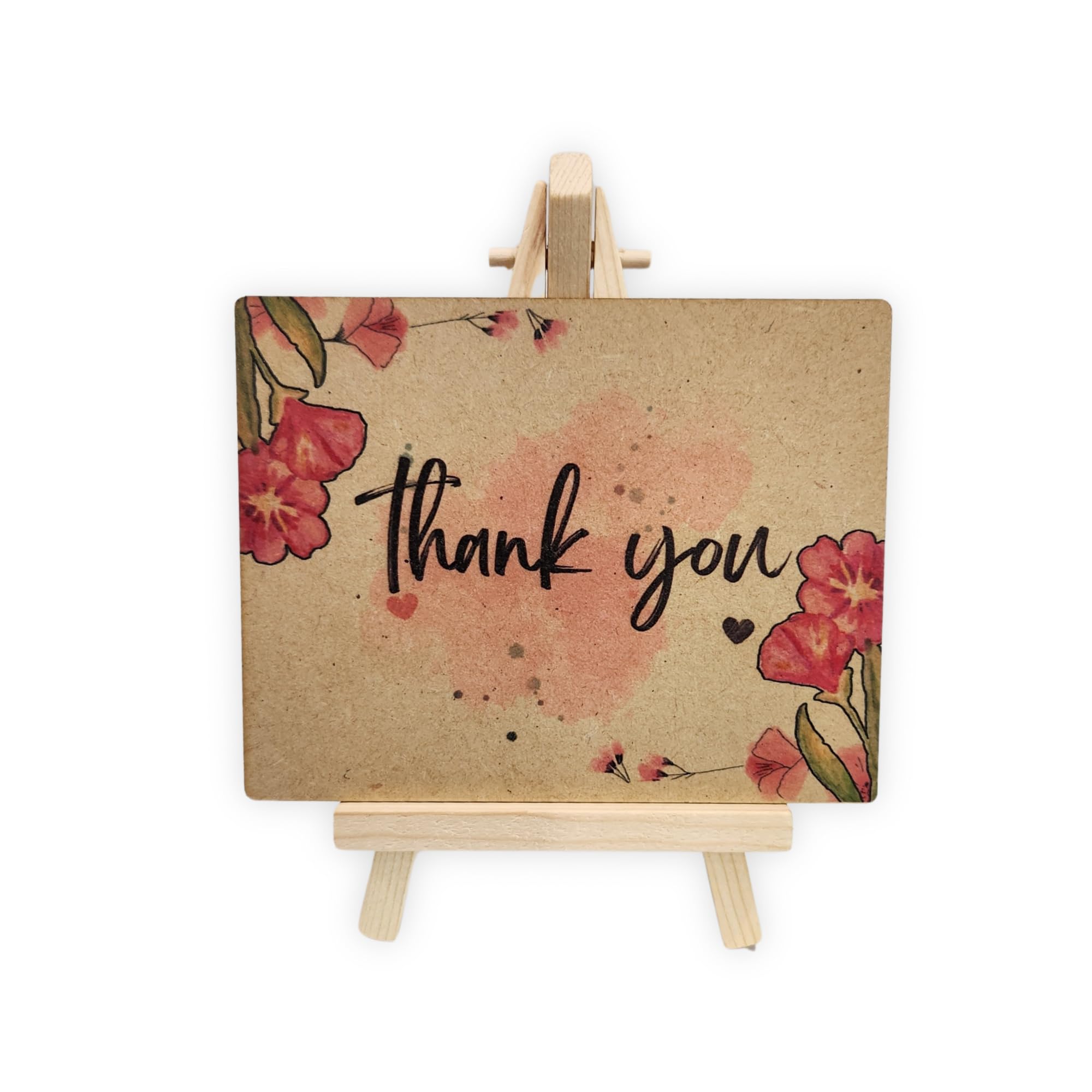 tinydabba Wooden Thank You Plaque with Easel – Gratitude Tabletop Decor (4×5 Inches) – Appreciation Gift for Friends, Family, or Colleagues-image-42