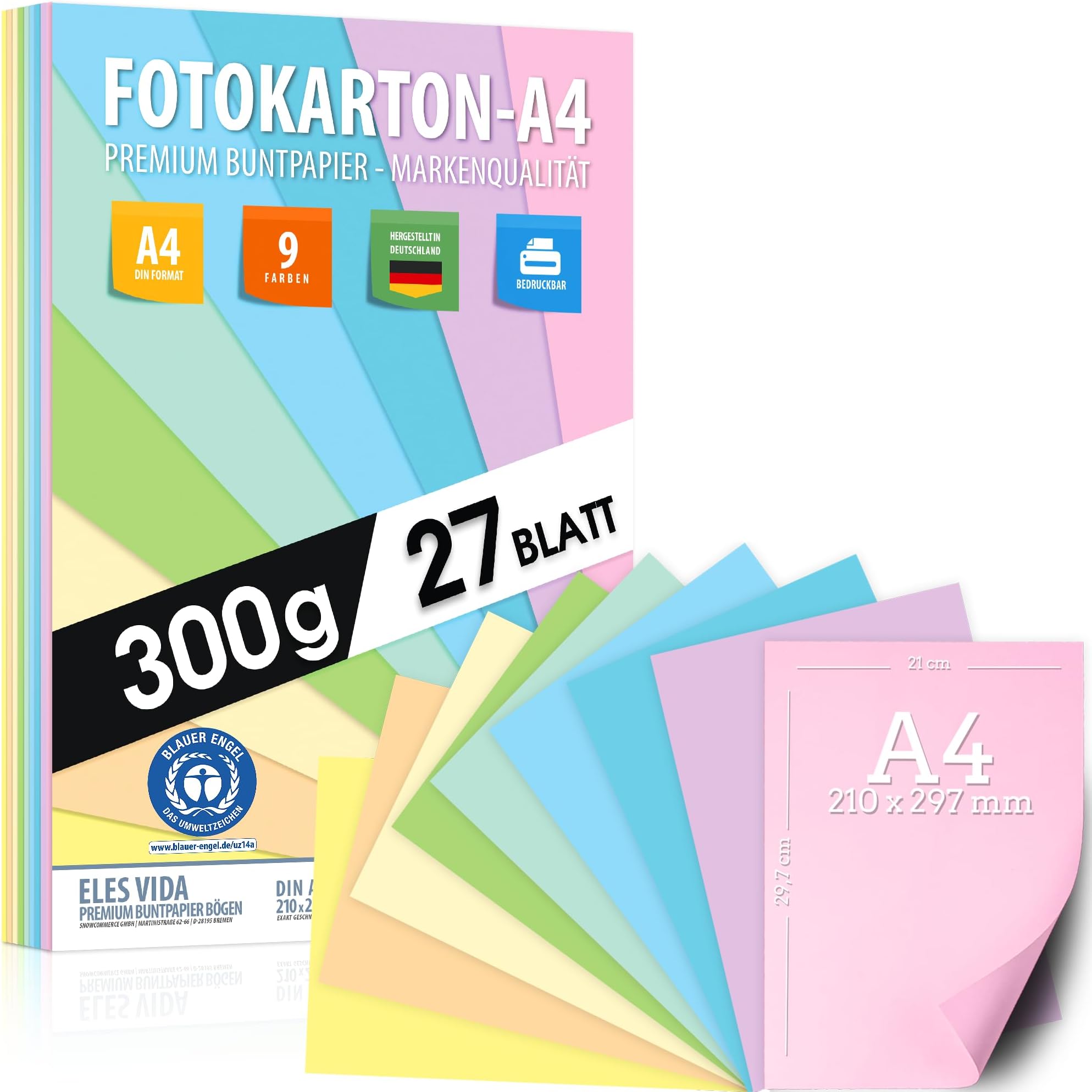 Perfect Ideaz 100 Feuilles De Carton Photo Pastel DIN-A5, Carton De