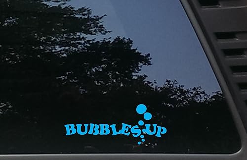 Bubbles UP - Adhesivo de vinilo troquelado de 7 x 2 3/4 pulgadas para ventanas, automóviles, JDM, camiones, parachoques, cajas de herramientas,