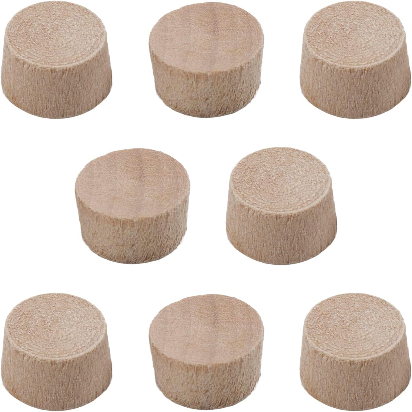MroMax 25Pcs Round Wood Button Plugs 0.34" Dia Cherry