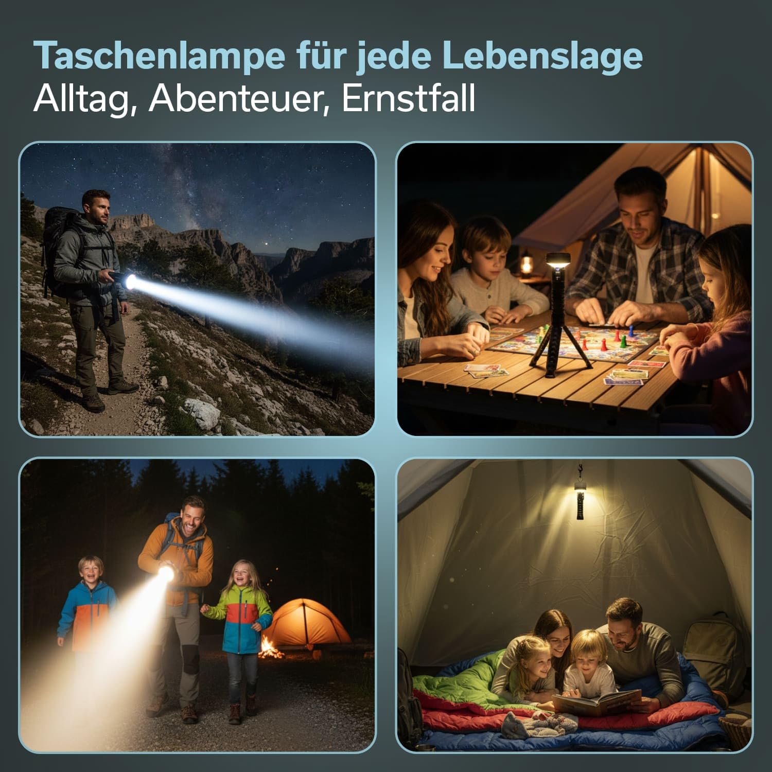 skandika Linterna LED Lyska – Linterna de camping 2 en 1 con LED COB – batería recargable | con imán - luz LED - linterna de mano - para actividades al aire libre - senderismo