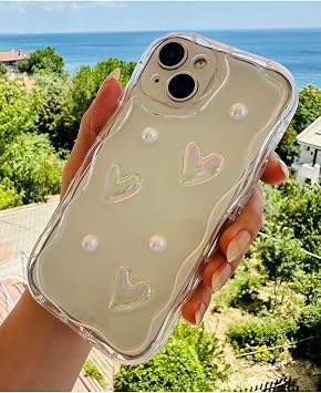 Flexible Silicone Case with Pearl Design with 3D Toys Compatible with Go Accessory iPhone 13 And 14