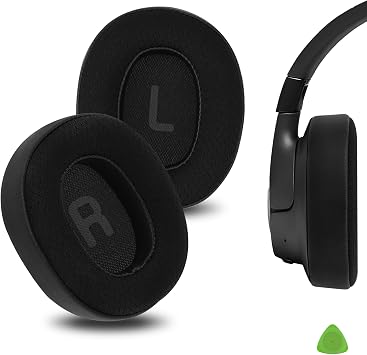 Geekria Comfort Mesh Fabric Replacement Ear Pads for JBL Tune720BT/ Tune750BTNC/ Tune710BT/ Tune700BT/ Tune760NC/ Tune770NC Headphones, Ear Cushions Black