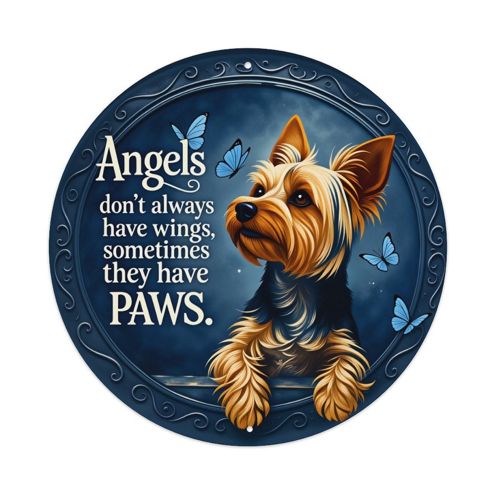 Angels Don't Always Have Wings Round Tin Sign Vintage Metal Poster Retro Bar, Home, Man Cave, Kitchen, Laundry Room Wall Art Decor Gift 8x8Inch