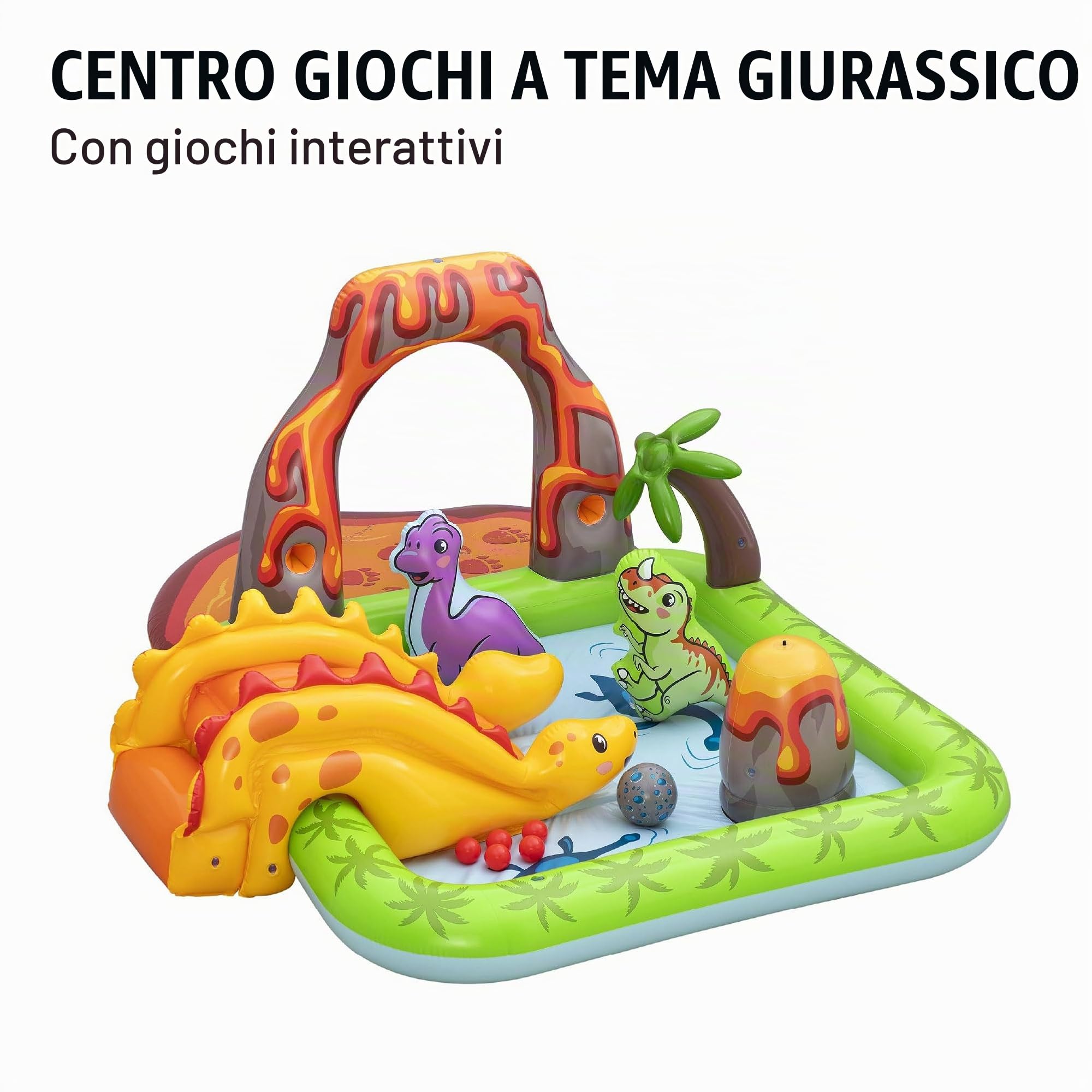 Bestway Playcenter gonfiabile Volcano Springs con piscinetta - 2,62 m x 1,88 m x 1,02 m