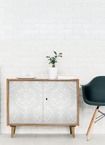 Miniatura 5 de RoomMates Papel tapiz autoadhesivo de damasco gris